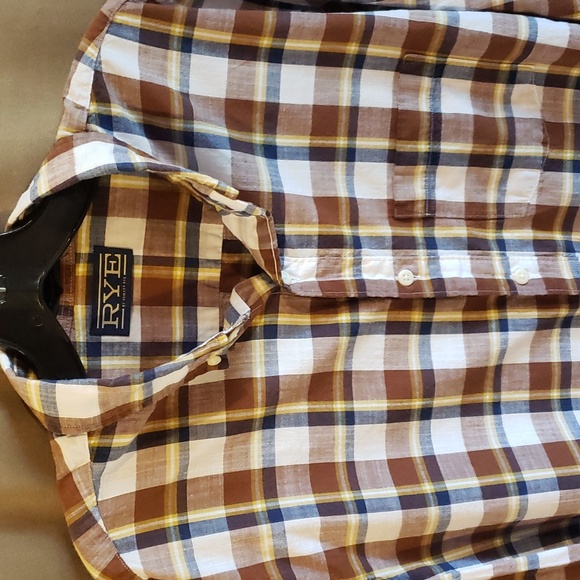 Rye by Hawker Men's Blue and Brown Long Sleeve Shirt Size L-Tall - Picture 3 of 11